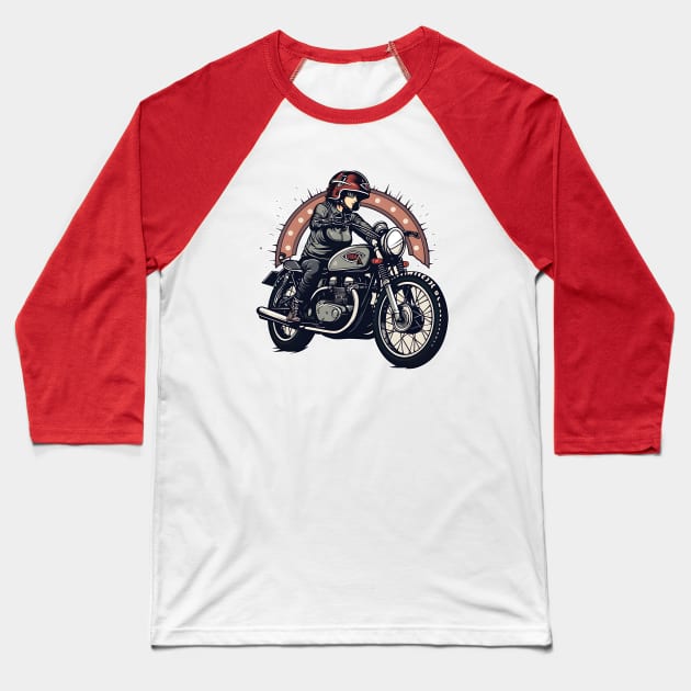 Classic Motorcycle Elegance Baseball T-Shirt by ragil_studio